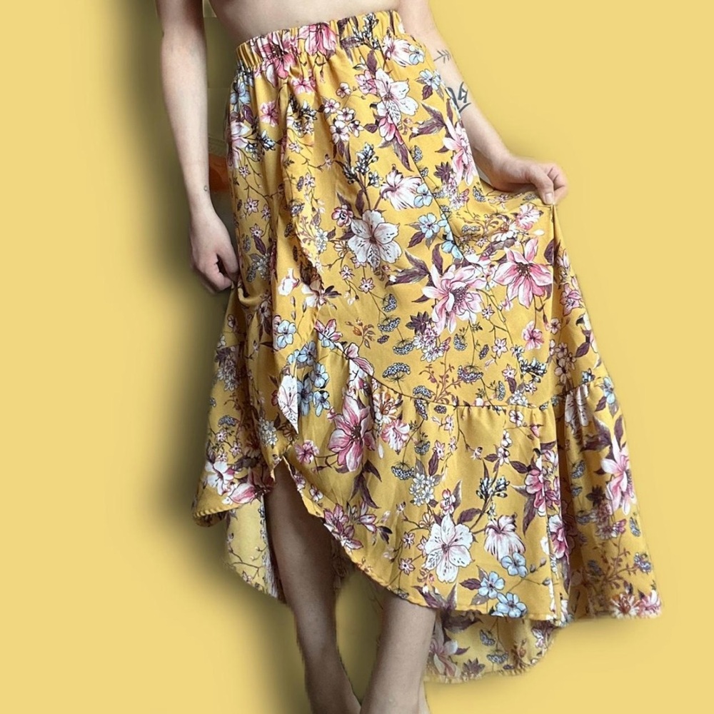 Floral Yellow Skirt